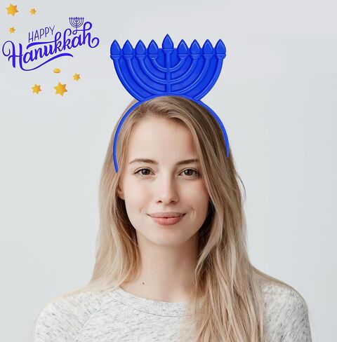 The Dreidel Company Hanukkah Headband - Light Up Flashing Menorah & Dreidel - Glow in The Dark Decoration - Great for Party (Single, Dreidel & Menorah Variety Pack) in Saudi Arabia