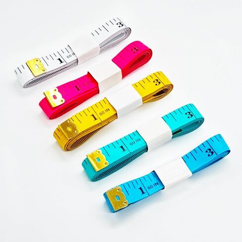 Tape Measure Soft Measuring Tape 60-Inch Double Scale Ruler Fabric Sewing Tailor Cloth Measurement Craft Supplies,5 Pack, 5 Color in Saudi Arabia