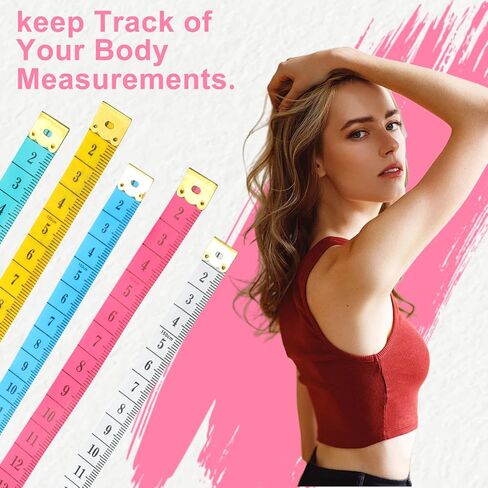 Tape Measure Soft Measuring Tape 60-Inch Double Scale Ruler Fabric Sewing Tailor Cloth Measurement Craft Supplies,5 Pack, 5 Color in Saudi Arabia
