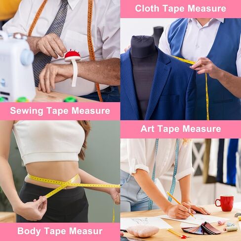 Tape Measure Soft Measuring Tape 60-Inch Double Scale Ruler Fabric Sewing Tailor Cloth Measurement Craft Supplies,5 Pack, 5 Color in Saudi Arabia