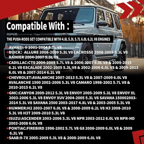 قضبان دفع LS بطول 7.400 بوصة قطر 5/16 بوصة لـ GM LS2 LS3 LS6 L99 LS4 LS9 LSA LQ4 LQ9 L76 L92 4.8 5.3 5.7 6.0 6.2L استبدال قضبان الدفع كرومولي mpr-614 10238852 in Kuwait
