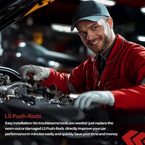 قضبان دفع LS بطول 7.400 بوصة قطر 5/16 بوصة لـ GM LS2 LS3 LS6 L99 LS4 LS9 LSA LQ4 LQ9 L76 L92 4.8 5.3 5.7 6.0 6.2L استبدال قضبان الدفع كرومولي mpr-614 10238852 in Kuwait