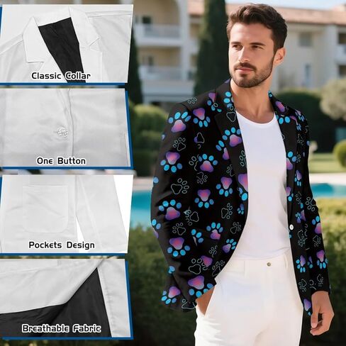 Men's Casual Blazer One Button Lightweight Sport Coats Slim Fit Suit Jacket with Pockets Plus Size Business Blazer in Saudi Arabia
