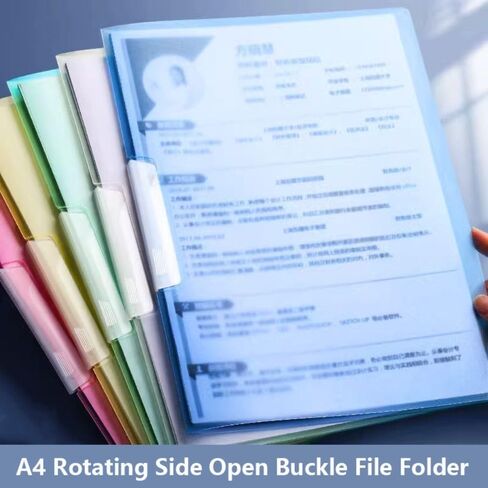 Clipboard Loose Leaf Rotating Side Open Buckle File Folder Paper Memo Clip Business(Pink) in Saudi Arabia