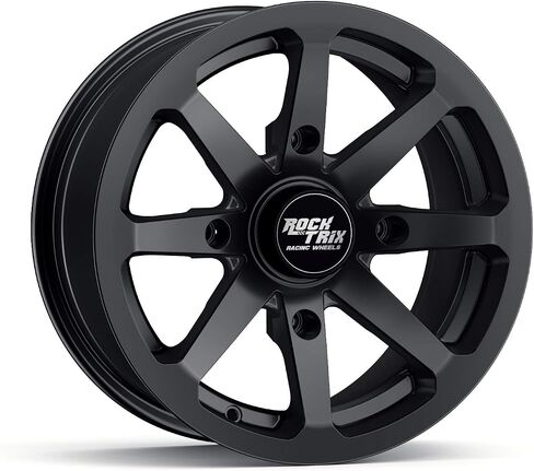 RockTrix RT102 15in Wheels 15x7 4x137, 4+3 Offset, ATV UTV SxS Rims, Compatible with Can Am Commander Max Defender Max Pro Maverick X3 Maverick Trail, 4/137 Matte Black, Set of 4 in Saudi Arabia