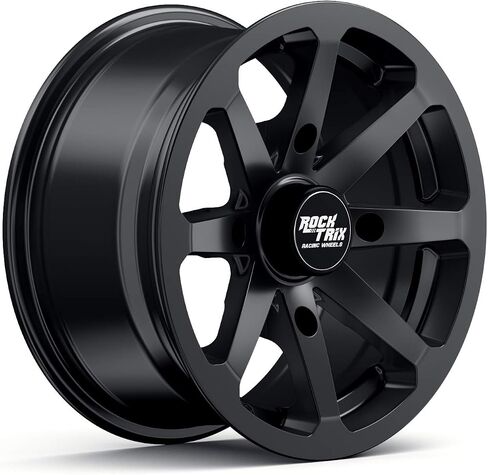RockTrix RT102 15in Wheels 15x7 4x137, 4+3 Offset, ATV UTV SxS Rims, Compatible with Can Am Commander Max Defender Max Pro Maverick X3 Maverick Trail, 4/137 Matte Black, Set of 4 in Saudi Arabia