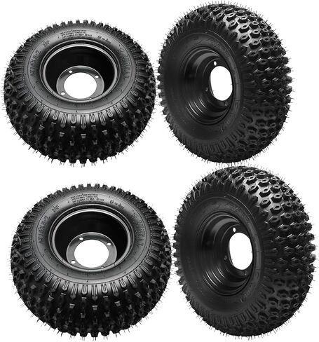4PCS 7inch Wheels 16x8-7 ATV Wheel Tires Rims, 200/55-7 16x8.00-7 16x8x7 Go-Kart Tires, 4 PR Tubeless All Terrain UTV 4 Stud 110mm Bolt Pattern for Dune Buggy Quad Bike Lawn Mower Mini Bike in Saudi Arabia