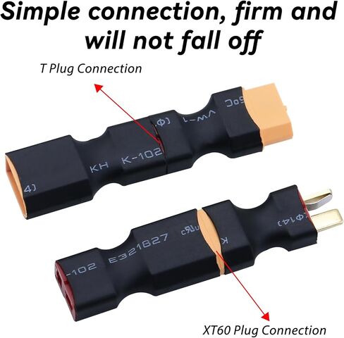 موصل XT60 إلى قابس موصل XT90 - 6 قطع XT60 إلى XT90 محول أنثى ذكر بدون أسلاك لسيارة RC Lipo NiMH موصلات البطارية طائرة شاحنة قارب كوادكوبتر (6 قطع XT60 إلى XT90 Plug) in Kuwait