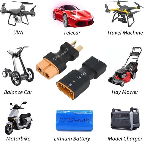 موصل XT60 إلى قابس موصل XT90 - 6 قطع XT60 إلى XT90 محول أنثى ذكر بدون أسلاك لسيارة RC Lipo NiMH موصلات البطارية طائرة شاحنة قارب كوادكوبتر (6 قطع XT60 إلى XT90 Plug) in Kuwait