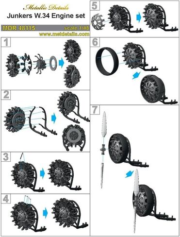 MDR48115-1/48 Junkers W.34. Engine Set for Aircraft in Saudi Arabia