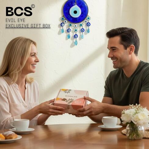 BCS X-Large Evil Eye Wall Decor 6.7'' Metal - Glass Turkish Greek Nazar Amulet Good Luck & Protection Charm - Handmade Hanging Ornament for Home,Office, Door - Ojo Turco in Kuwait