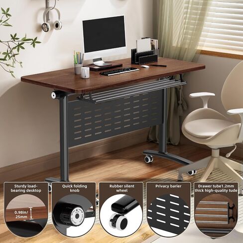 Folding Conference Room Table, Mobile Training with Wheels, Flip Top Rolling Seminar Meeting Table for Office,Meeting Room,classr in Saudi Arabia