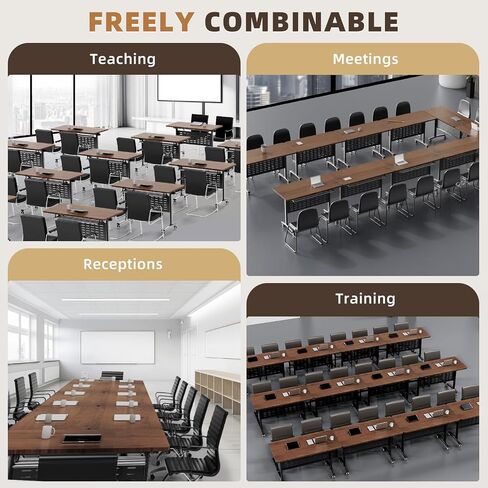 Folding Conference Room Table, Mobile Training with Wheels, Flip Top Rolling Seminar Meeting Table for Office,Meeting Room,classr in Saudi Arabia