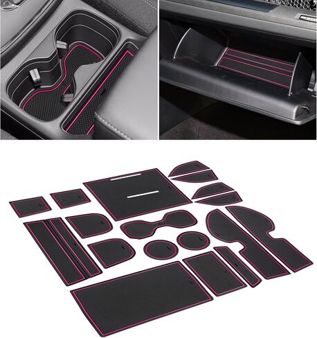 Cup Holder Insert Liners for Honda CRV Accessories 2023 2024 2025 2026 Center Console Door Pocket Slot Mats Non-Slip Anti Dust Pad Premium Custom Interior for Honda CR-V 18Pcs (Orange Trim) in Saudi Arabia