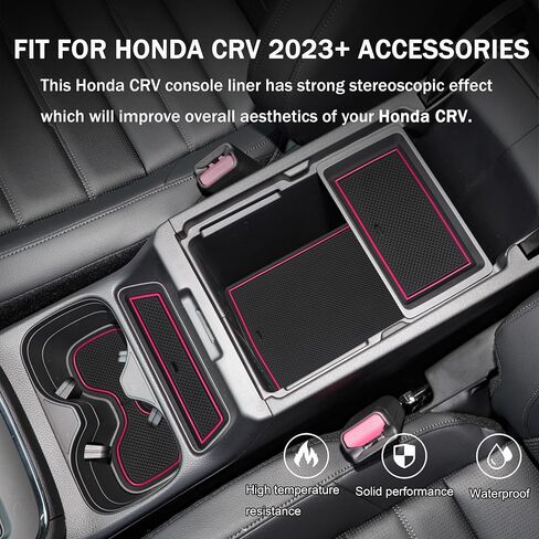 Cup Holder Insert Liners for Honda CRV Accessories 2023 2024 2025 2026 Center Console Door Pocket Slot Mats Non-Slip Anti Dust Pad Premium Custom Interior for Honda CR-V 18Pcs (Orange Trim) in Saudi Arabia