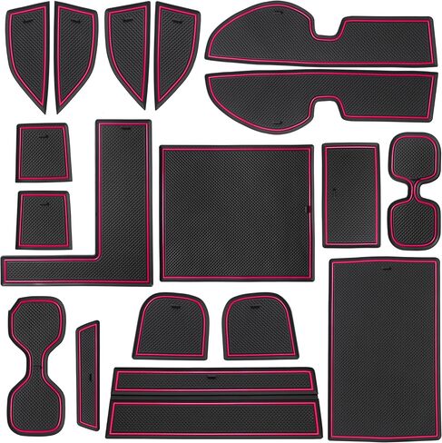 Cup Holder Insert Liners for Honda CRV Accessories 2023 2024 2025 2026 Center Console Door Pocket Slot Mats Non-Slip Anti Dust Pad Premium Custom Interior for Honda CR-V 18Pcs (Orange Trim) in Saudi Arabia