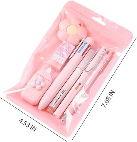 7 Pcs Maths Protractor Set for Maths and Home Drawing,Pink in Saudi Arabia