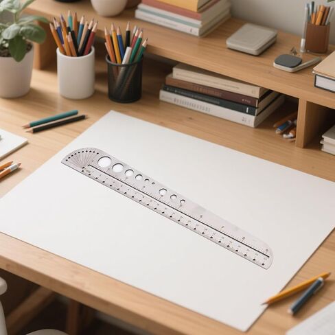 Multi - Functional Stainless Steel Ruler - Graduated Office Compass, Protractor & Hexagonal Outdoor Tool in Saudi Arabia