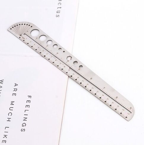Multi - Functional Stainless Steel Ruler - Graduated Office Compass, Protractor & Hexagonal Outdoor Tool in Saudi Arabia
