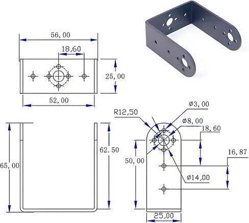 HaoDuoQian Servo Mount Bracket,5 Sets Pan Short Tilt Servo Bracket for MG995 MG996R S3003 U-Shaped L-Shaped Bracket for Robot Car Boat Without Screws in Saudi Arabia