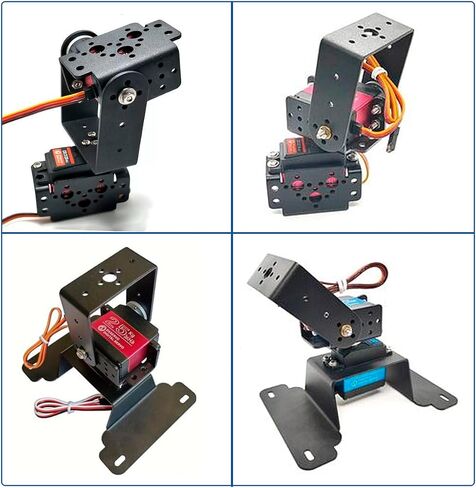 HaoDuoQian Servo Mount Bracket,5 Sets Pan Short Tilt Servo Bracket for MG995 MG996R S3003 U-Shaped L-Shaped Bracket for Robot Car Boat Without Screws in Saudi Arabia