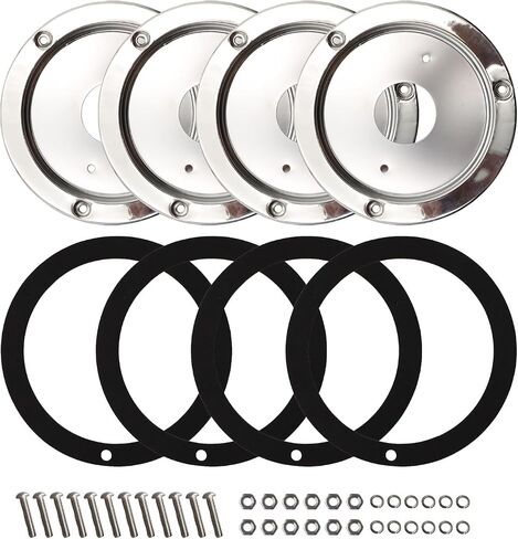 4PCS Watermelon Light Bunk Bracket Adapters Fit for 4 1/4'' Hole Round Marker Lights 304 Stainless Steel Bezel Covers with Mounting Brackets, Lights Not Included in Saudi Arabia