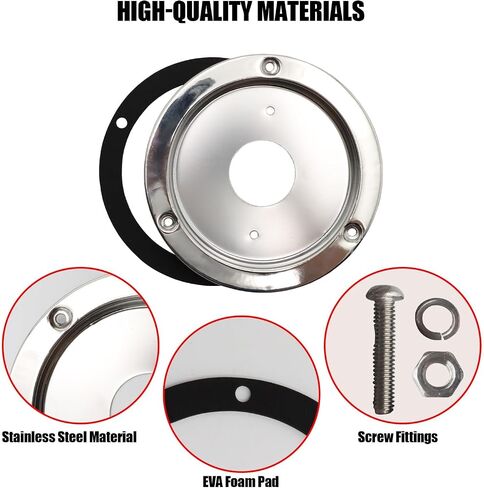 4PCS Watermelon Light Bunk Bracket Adapters Fit for 4 1/4'' Hole Round Marker Lights 304 Stainless Steel Bezel Covers with Mounting Brackets, Lights Not Included in Saudi Arabia