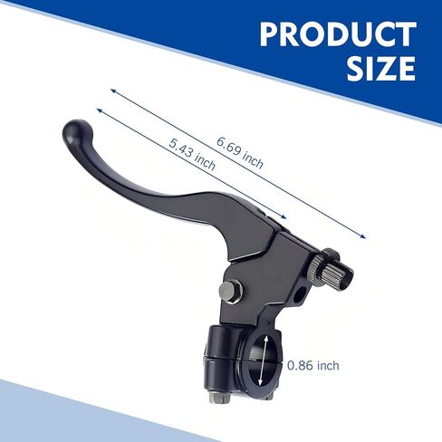 7/8" Left Clutch Lever Handle Cable, Vehicle Brake Lever Cable Set for 50cc 70cc 90cc 110cc 125cc 150cc, Waterproof Anti-breakage Brake Grip, for Most Motorcycles, ATVs (Black) in Saudi Arabia