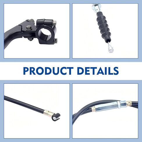 7/8" Left Clutch Lever Handle Cable, Vehicle Brake Lever Cable Set for 50cc 70cc 90cc 110cc 125cc 150cc, Waterproof Anti-breakage Brake Grip, for Most Motorcycles, ATVs (Black) in Saudi Arabia