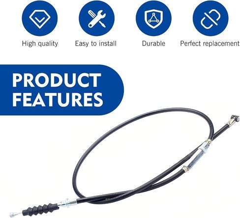7/8" Left Clutch Lever Handle Cable, Vehicle Brake Lever Cable Set for 50cc 70cc 90cc 110cc 125cc 150cc, Waterproof Anti-breakage Brake Grip, for Most Motorcycles, ATVs (Black) in Saudi Arabia