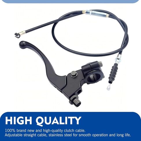 7/8" Left Clutch Lever Handle Cable, Vehicle Brake Lever Cable Set for 50cc 70cc 90cc 110cc 125cc 150cc, Waterproof Anti-breakage Brake Grip, for Most Motorcycles, ATVs (Black) in Saudi Arabia