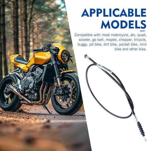 7/8" Left Clutch Lever Handle Cable, Vehicle Brake Lever Cable Set for 50cc 70cc 90cc 110cc 125cc 150cc, Waterproof Anti-breakage Brake Grip, for Most Motorcycles, ATVs (Black) in Saudi Arabia