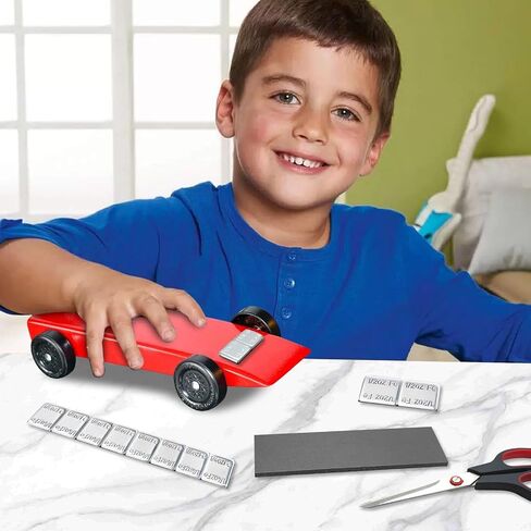 مجموعة أوزان Pinedash pro Pinewood Car Derby - وزن مرن لاصق 3 أونصة و12 قطعة 12 قطعة بمقاسين لأوزان السيارة من خشب الصنوبر - 4 قطع بوزن 1/2 أونصة، 8 قطع بوزن 1/4 أونصة in Saudi Arabia
