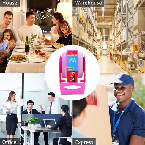 Strong & Durable Packing Tape Dispenser Shipping Refill for Packaging Mailing Moving Supplies Boxes Warehouses or General Packing, Pink in Saudi Arabia