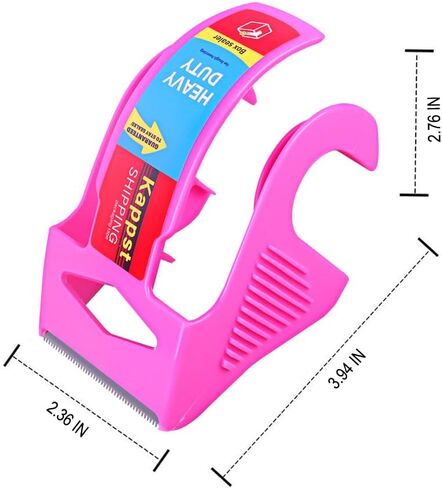 Strong & Durable Packing Tape Dispenser Shipping Refill for Packaging Mailing Moving Supplies Boxes Warehouses or General Packing, Pink in Saudi Arabia