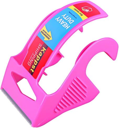 Strong & Durable Packing Tape Dispenser Shipping Refill for Packaging Mailing Moving Supplies Boxes Warehouses or General Packing, Pink in Saudi Arabia