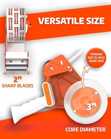 Clear Packing Tape 1.88 inch - Metal Package Tape for Home & Office - Strong & Durable Shipping Packaging Tape - Clear Packaging Tape Dispenser Heavy Duty - 2 Roll / 1 Tape Gun / 109 Yards in Saudi Arabia