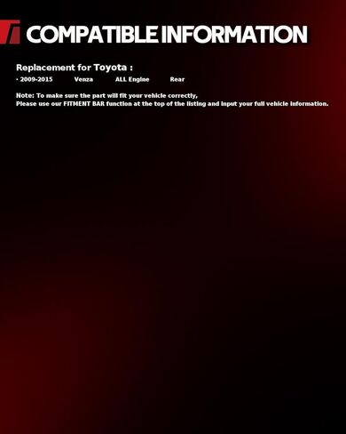 طقم فرامل خلفية Torchbeam، وسادات فرامل سيراميك 11.72 بوصة متوافقة مع 2009 2010 2011 2012 2013 2014 2015 Toyota Venza in Kuwait