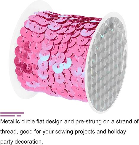 uxcell 6 Colors 30Yds Flat Sequins Strips, 6mm Spangle Paillette String Spool Rolls Sewing String Ribbon for Fringe Sewing DIY Projects in Saudi Arabia