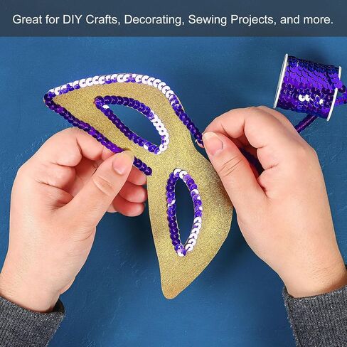 uxcell 6 Colors 30Yds Flat Sequins Strips, 6mm Spangle Paillette String Spool Rolls Sewing String Ribbon for Fringe Sewing DIY Projects in Saudi Arabia