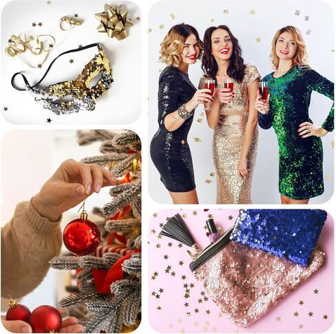 uxcell 6 Colors 30Yds Flat Sequins Strips, 6mm Spangle Paillette String Spool Rolls Sewing String Ribbon for Fringe Sewing DIY Projects in Saudi Arabia
