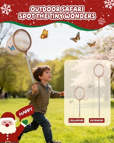 Bug Catcher Kit for Kids Outdoor Explorer Kit with Insect Cage, Observation Box, Magnifying Glass, 8 Toy Bugs, Net & 10 Cards, STEM Educational Toys Gifting for Boys & Girls Ages 3+ in Saudi Arabia