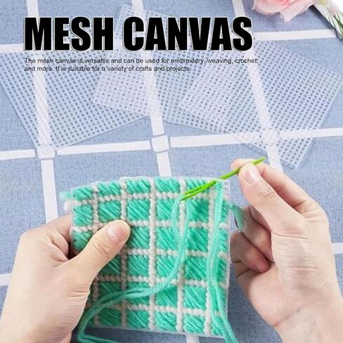 Rug Mesh Canvas Sheets, DIY Mesh Rug Making Canvas Latch Hook Yarn Rug Hooking Mesh for Embroidery Knit Crochet Projects (100 * 150cm) in Saudi Arabia