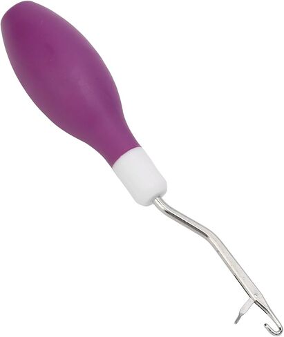 SUNGOOYUE Rug Latch Hook, Oval Shape Rubber Handle, Portable for Fabric Crafts, Comfortable Grip for Home Use (Violet) in Saudi Arabia