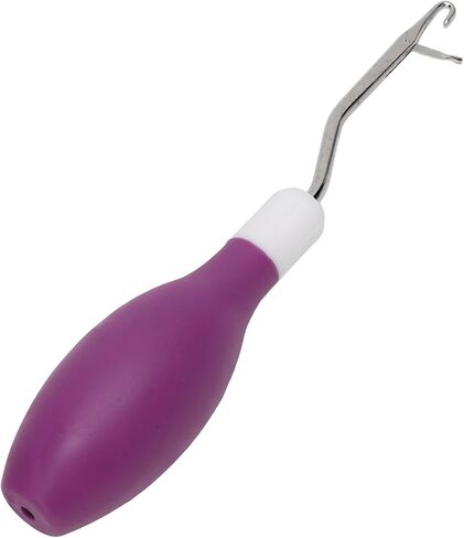 SUNGOOYUE Rug Latch Hook, Oval Shape Rubber Handle, Portable for Fabric Crafts, Comfortable Grip for Home Use (Violet) in Saudi Arabia