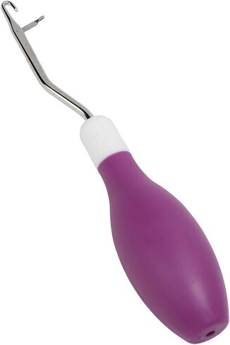 SUNGOOYUE Rug Latch Hook, Oval Shape Rubber Handle, Portable for Fabric Crafts, Comfortable Grip for Home Use (Violet) in Saudi Arabia
