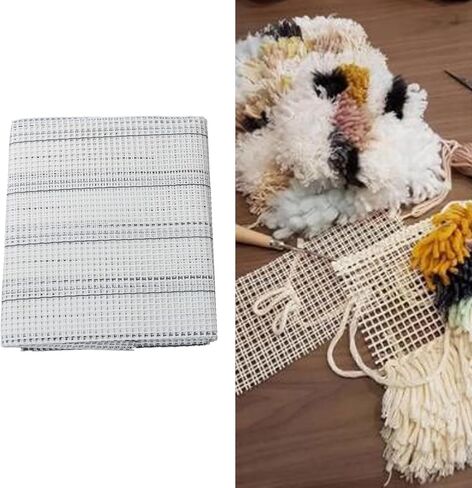 Rug Mesh Canvas Sheets, DIY Mesh Rug Making Canvas Latch Hook Yarn Rug Hooking Mesh for Embroidery Knit Crochet Projects (50 * 100cm) in Saudi Arabia