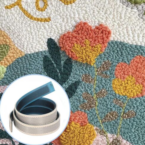 Srliya Strips 100cm Length complimentary Cutting Rug Hooking Supplies for Carpet Fabrics, Crossing Stitch Projects with Stainless Steel Needle, Faux Leather Strap in Saudi Arabia