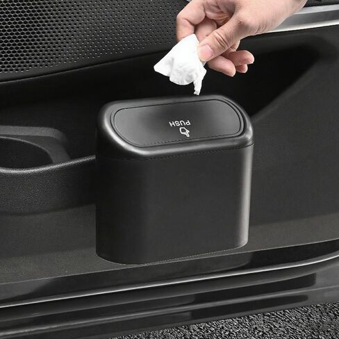 Car Covered Trash Can,Mini Car Trash Can Storage Device,Suitable for Vehicles,Homes and Offices in Saudi Arabia