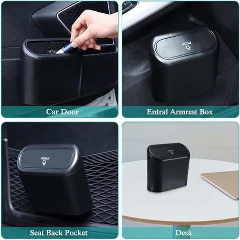 Car Covered Trash Can,Mini Car Trash Can Storage Device,Suitable for Vehicles,Homes and Offices in Saudi Arabia